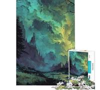 Puzzle da 1000 pezzi per adolescenti paesaggio mistico della foresta con rovine di un castello puzzle per adulti gioco rilassante decorazione da parete aiuta ad allenare la mente (dimensioni 38x26cm)