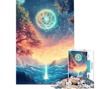 Puzzle da 1000 pezzi per adolescenti paesaggio mistico della foresta puzzle per adulti rompicapo schema di assemblaggio aiuta ad allenare la mente (dimensioni 50x75cm)