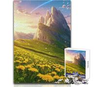 Puzzle da 1000 pezzi per adolescenti Paesaggio montano con denti di leone e cometa Gioco educativo impossibile Regalo di compleanno (dimensioni 50x75cm)