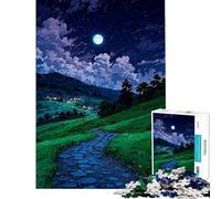 Puzzle da 1000 pezzi per adolescenti paesaggio notturno di un villaggio puzzle per adulti giochi divertenti vacanze a casa passatempo compleanni e altre occasioni (dimensioni 38x52cm)