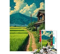 Puzzle da 1000 pezzi per adolescenti paesaggio rurale giapponese con cassetta postale rossa puzzle per adulti giocattolo antistress ideale per le vacanze a casa per ammazzare il tempo e stimolare