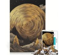 Puzzle da 1000 pezzi per adolescenti paesaggio surreale con anelli dorati gioco pratico sfida difficile collezione d'artista belle arti 38x26cm