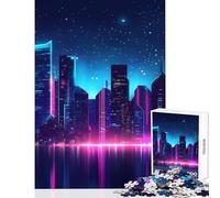 Puzzle da 1000 pezzi per adolescenti paesaggio urbano al neon giocattoli antistress regali di Babbo Natale segreto gioco impossibile aiuta l'esercizio del cervello dimensioni 38x52cm