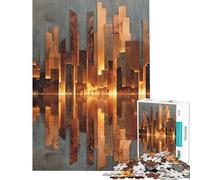 Puzzle da 1000 pezzi per adolescenti paesaggio urbano astratto arte del riflesso puzzle divertente giochi decorazione per la casa attività divertenti da fare in casa (dimensioni 38x52cm)