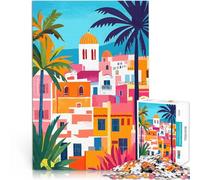 Puzzle da 1000 pezzi per adolescenti Paesaggio urbano della Tunisia Rompicapo Attività divertenti a casa, regali di compleanno, regali di viaggio, 52x38cm