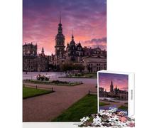 Puzzle da 1000 pezzi per adolescenti Paesaggio urbano di Dresda al crepuscolo Giocattolo educativo Ottimi regali e giocattoli Giochi divertenti Allena il tuo cervello e le tue mani Dimensioni 50x75cm