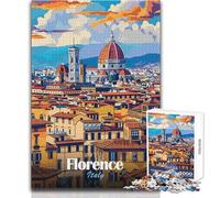 Puzzle da 1000 pezzi per adolescenti Paesaggio urbano di Firenze Divertimento in famiglia e serata di giochi Difficile Giocattoli antistress Dimensioni 38x26cm