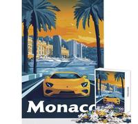 Puzzle da 1000 pezzi per adolescenti Paesaggio urbano di Monaco con poster di auto sportive Giocattoli fai da te Ottimo regalo per giochi Rompicapo Gioco impegnativo da completare Dimensioni 38x52cm