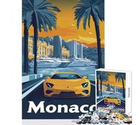 Puzzle da 1000 pezzi per adolescenti paesaggio urbano di Monaco con poster di auto sportive giocattoli antistress regali di compleanno gioco rompicapo interazione genitore-figlio dimensioni 50x75cm