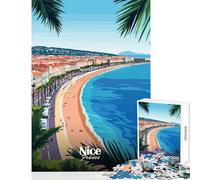 Puzzle da 1000 pezzi per adolescenti paesaggio urbano di Nizza Francia decorazione da parete regali di compleanno giochi rilassanti allena il cervello e le mani dimensioni 38x26cm