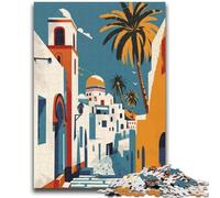 Puzzle da 1000 pezzi per adolescenti, paesaggio urbano di Tunisi, puzzle da 1000 pezzi, regalo di compleanno unico per ragazzi dai 14 anni in su (26x38cm)