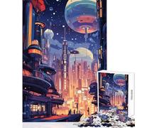 Puzzle da 1000 pezzi per adolescenti paesaggio urbano futuristico decorazione per la casa giocattoli opere d'arte regali giochi divertenti allena il cervello e le mani dimensioni 38x26cm