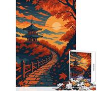 Puzzle da 1000 pezzi per adolescenti Pagoda giapponese in paesaggio autunnale Decorazione per la casa Giocattoli Idee regalo Giochi rilassanti Lista dei desideri con Babbo Natale Dimensioni 50x75cm