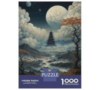 Puzzle Da 1000 Pezzi Per Adolescenti Pagoda Under The Full Moon Puzzle Per Adolescenti Giocattoli Fai Da Te Corsa Di Velocità Manuale Regali Unici Per Compleanno E Natale 52x38cm/1000pcs