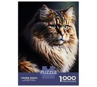 Puzzle Da 1000 Pezzi Per Adolescenti Paint Long Hair Cat Puzzle Per Adulti Gioco Rompicapo Analisi E Logica Aiuta Ad Allenare Il Cervello 52x38cm/1000pcs