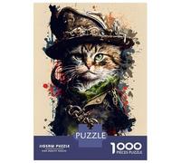Puzzle Da 1000 Pezzi Per Adolescenti Painting of A Cat Pirate Puzzle Per Adolescenti Gioco Rompicapo Regali Per Donne Attività Divertenti A Casa 52x38cm/1000pcs