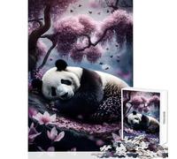 Puzzle da 1000 pezzi per adolescenti Panda che dorme in ciliegio Giocattoli antistress Idee regalo Gioco pratico Collezione di artisti Belle arti Dimensioni 38x52cm
