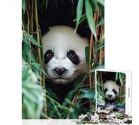 Puzzle da 1000 pezzi per adolescenti Panda che scruta nella foresta di bambù Decorazione per la casa Giocattoli Idee regalo Giochi rilassanti Lista dei desideri con Babbo Natale Dimensioni 38x52cm