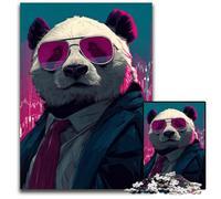 Puzzle da 1000 pezzi per adolescenti, Panda con gli occhiali, puzzle in legno, giochi, giocattoli, regalo, migliora l'amore tra coppie per età 14+, 50x75cm