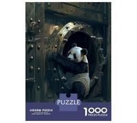 Puzzle Da 1000 Pezzi Per Adolescenti Panda Criminal Rob Bank Puzzle Per Adulti Gioco Pratico Taglio Di Precisione Ottimo Regalo Per I Giocatori 70x50cm/1000pcs