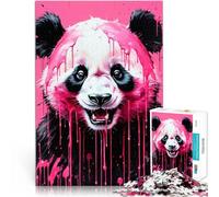 Puzzle da 1000 pezzi per adolescenti panda dipinto di rosa Gioco impegnativo e gioco in famiglia Adatto per la decorazione del desktop 38x26cm
