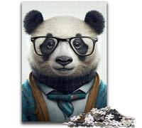Puzzle da 1000 pezzi per adolescenti, panda hipster vestito, per età 14+, gioco a quiz, attività divertenti da fare a casa, regalo di compleanno, regali da viaggio, 50x75cm