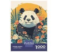 Puzzle Da 1000 Pezzi Per Adolescenti Panda in Floral Garden Illustration Puzzle Per Adolescenti Giochi Rilassanti Corsa Di Velocità Manuale Aiuta Ad Allenare Il Cervello 70x50cm/1000pcs