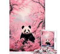 Puzzle da 1000 pezzi per adolescenti panda perso nel paesaggio di Sakura decorazione da parete regalo per donne e uomini gioco educativo migliora l'amore tra coppie dimensioni 38x52cm