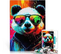 Puzzle da 1000 pezzi per adolescenti Panda PopArt Animal Difficile da completare ma divertente e umoristico Regalo di compleanno, regali 38x26cm