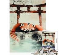 Puzzle da 1000 pezzi per adolescenti panda rosso che dorme giocattolo decorazione da parete regalo per compleanni gioco per famiglie allena il cervello e le mani dimensioni 38x26cm