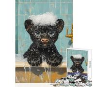 Puzzle da 1000 pezzi per adolescenti Pantera Nera Decorazione per la casa Giocattoli per il bagnetto Regalo divertente Gioco pratico Ogni pezzo è unico - Dimensioni 50x75cm