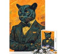 Puzzle da 1000 pezzi per adolescenti Pantera nera in abito Giocattolo educativo Ottimi regali e giocattoli Giochi rilassanti Attività divertenti a casa Dimensioni 50x75cm