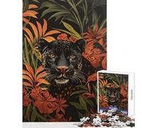 Puzzle da 1000 pezzi per adolescenti Pantera nera nella giungla Giocattoli fai da te Ottimi regali e giocattoli Giochi rilassanti Decompressione intellettuale Dimensioni 38x52cm