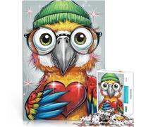 Puzzle da 1000 pezzi per adolescenti Pappagallo con cuore Giochi educativi Decorazione della casa Collezione di artisti, Belle arti 52x38cm