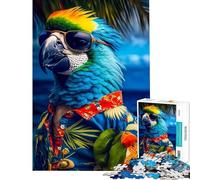 Puzzle da 1000 pezzi per adolescenti pappagallo turista hawaiano giochi rilassanti giocattoli che creano dipendenza per coltivare la pazienza opera d'arte regalo decorazione da parete (38x26cm)