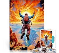 Puzzle da 1000 pezzi per adolescenti paracadutismo sopra splendidi paesaggi Giochi educativi fai da te perché è ideale come regalo per tutta la famiglia 38x26cm