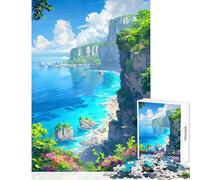 Puzzle da 1000 pezzi per adolescenti paradiso costiero sulla scogliera giocattoli antistress fantastici regali e giocattoli gioco rompicapo allena il tuo cervello e le tue mani dimensioni 50x75cm