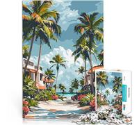 Puzzle da 1000 pezzi per adolescenti Paradiso tropicale sulla spiaggia Giocattoli fai da te Migliorare l'amore tra le coppie 38x26cm