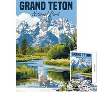 Puzzle da 1000 pezzi per adolescenti Parco nazionale del Grand Teton Decorazione per la casa Giocattoli Opere d'arte Regalo Giochi divertenti Allena il tuo cervello e le tue mani Dimensioni 50x75cm