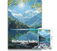 Puzzle da 1000 pezzi per adolescenti, Parco nazionale della valle di Jiuzhaigou, Cina, giochi rompicapo per famiglie, migliora la memoria, regali di compleanno, dimensioni 38x52cm