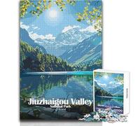Puzzle da 1000 pezzi per adolescenti, Parco nazionale della valle di Jiuzhaigou, Cina, gioco educativo per famiglie, migliora la memoria, regali di compleanno, dimensioni 50x75cm