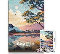Puzzle da 1000 pezzi per adolescenti, Parco nazionale di Mana Pools, Zimbabwe, divertimento in famiglia e serata di giochi, decorazione perfetta, giocattoli fai da te, dimensioni 38x52cm