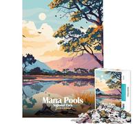Puzzle da 1000 pezzi per adolescenti Parco Nazionale di Mana Pools Zimbabwe Gioco per famiglie giocattolo educativo regalo di compleanno divertente e spiritoso (dimensioni 38x26cm)
