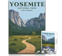 Puzzle da 1000 pezzi per adolescenti, Parco nazionale di Yosemite, ideale per momenti di relax, giocattolo da gioco con fustellatura di precisione, dimensioni 38x26cm