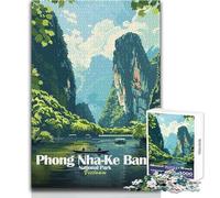 Puzzle da 1000 pezzi per adolescenti Parco nazionale Phong Nha-Ke Bang, Vietnam Gioco di sfida unico ma divertente e umoristico Regalo di compleanno Dimensioni 50x75cm