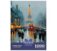 Puzzle Da 1000 Pezzi Per Adolescenti Parisian Winter Snowfall Puzzle Per Adulti Giocattolo Decorazione Da Parete Analisi E Logica Aiutano L'esercizio Del Cervello 70x50cm/1000pcs