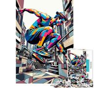 Puzzle da 1000 pezzi per adolescenti parkour Wpap pop art puzzle per adulti gioco pratico che migliora la memoria compleanno e Natale (dimensioni 50x75cm)