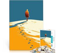 Puzzle da 1000 pezzi per adolescenti Passeggiata nel deserto Illustrazione artistica minimalista Regali di giochi impegnativi Idee regalo 52x38cm