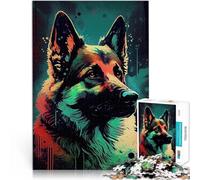 Puzzle da 1000 pezzi per adolescenti Pastore tedesco disegnato Vacanza a casa: uccidere il tempo perché è ideale come regalo per tutta la famiglia 52x38cm