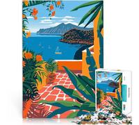 Puzzle da 1000 pezzi per adolescenti Patio tropicale con vista sull'Italia Giochi educativi fai da te Migliorare l'amore tra le coppie 52x38cm